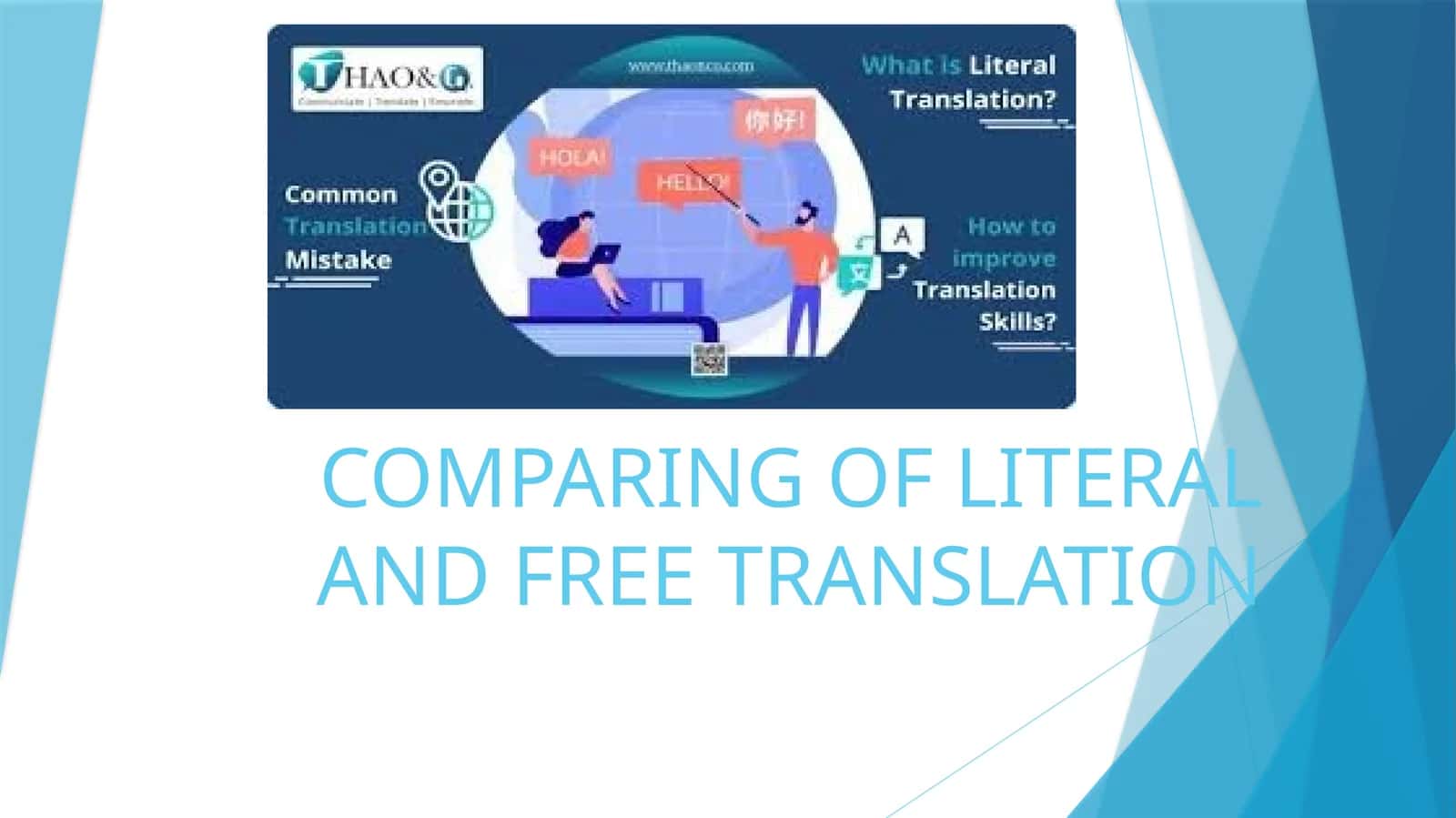 Comparing of Literal and Free Translation 1