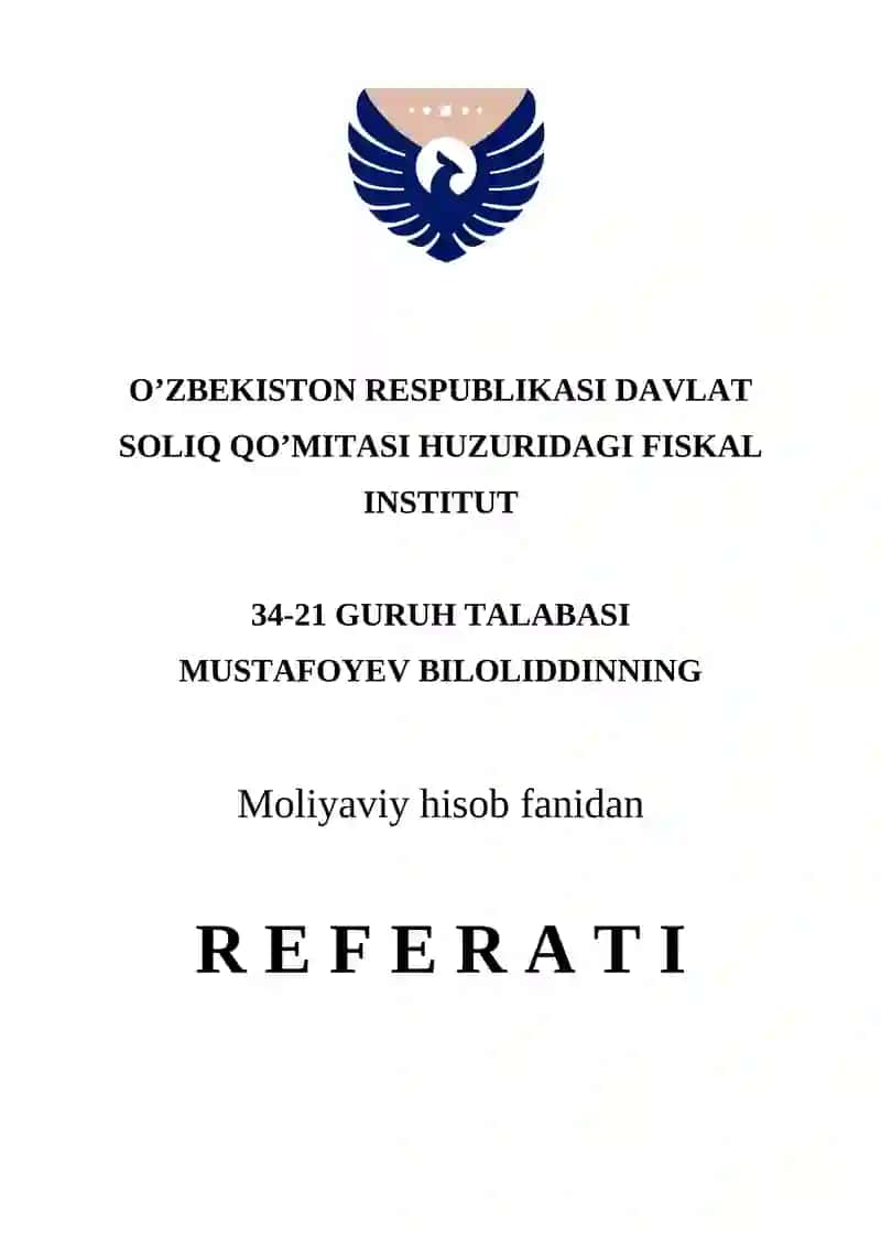 Kassadagi, hisob-kitob schotidagi pul mablag’lari hisobini yuritish