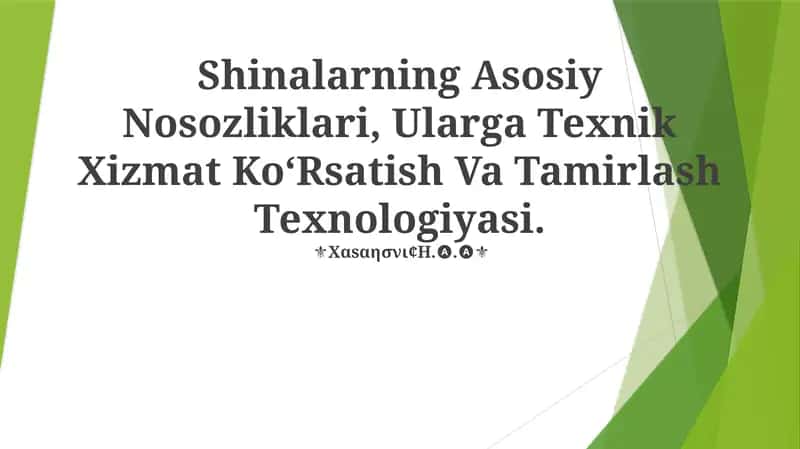 Shinalarning Asosiy Nosozliklari 1