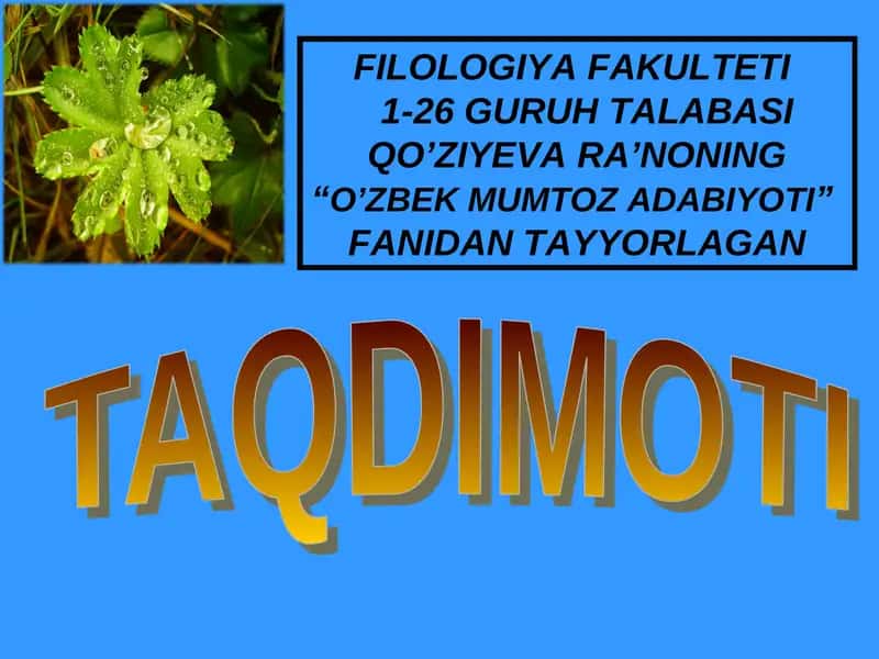 “Qutadg’u bilig” – didaktik doston 1