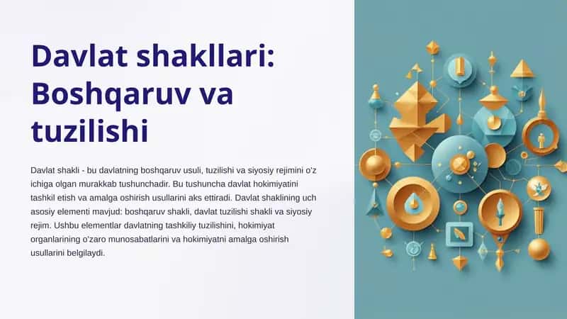 Davlat shakllari:Boshqaruv va tuzilishi 1