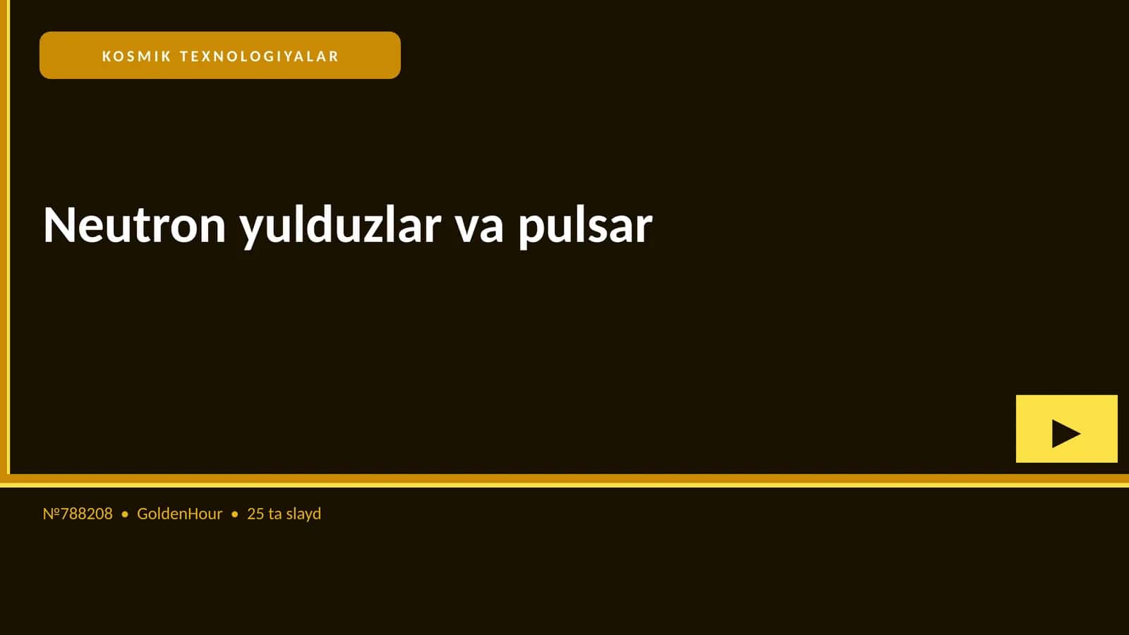 Neutron yulduzlar va pulsar 1