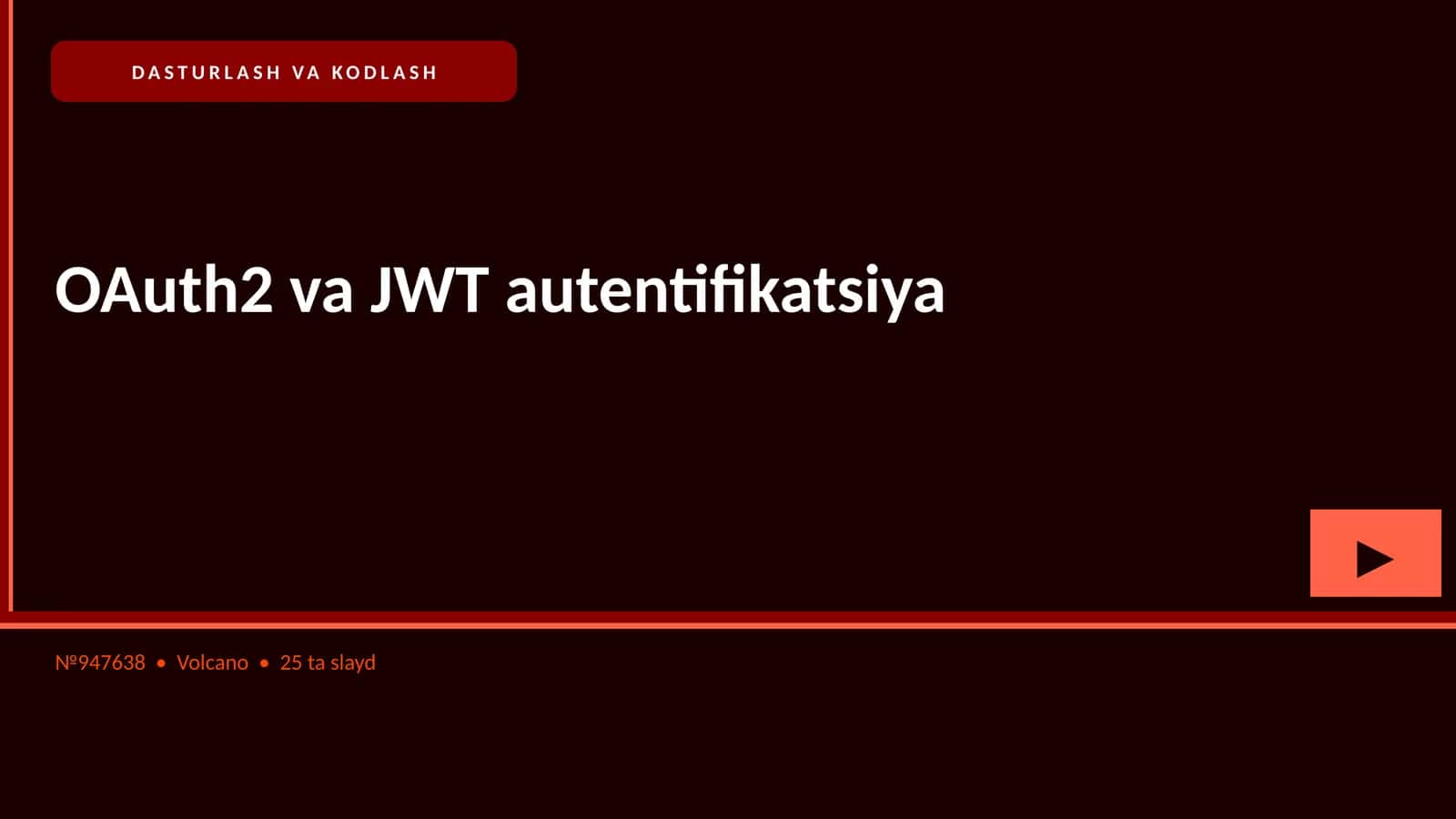 OAuth2 va JWT autentifikatsiya 1