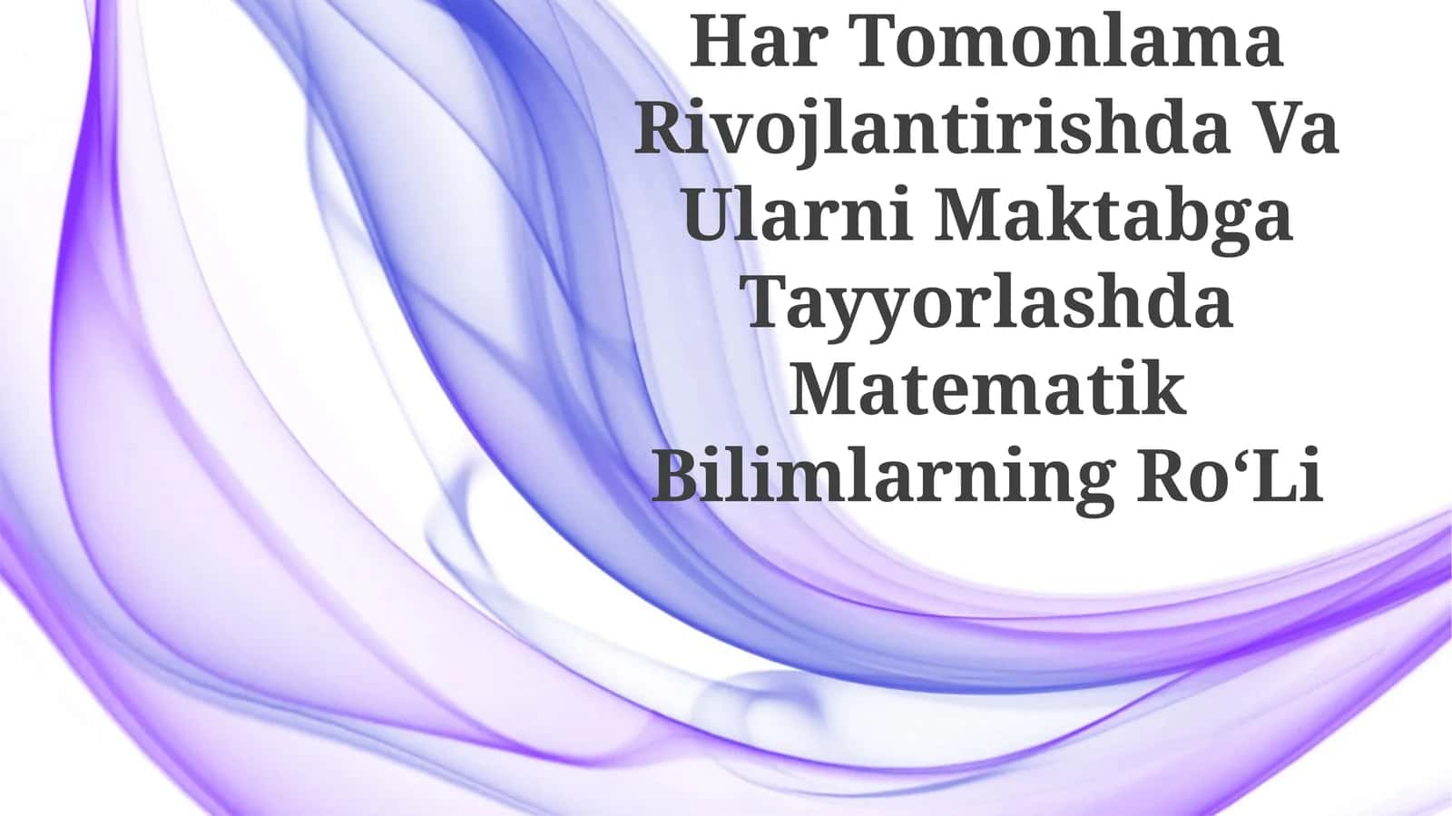 Matematik fanlar 1