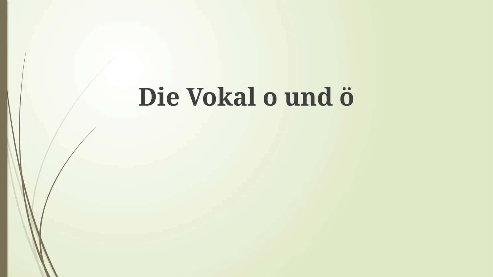 Die Vokale O und Ö: Eine Einführung 1