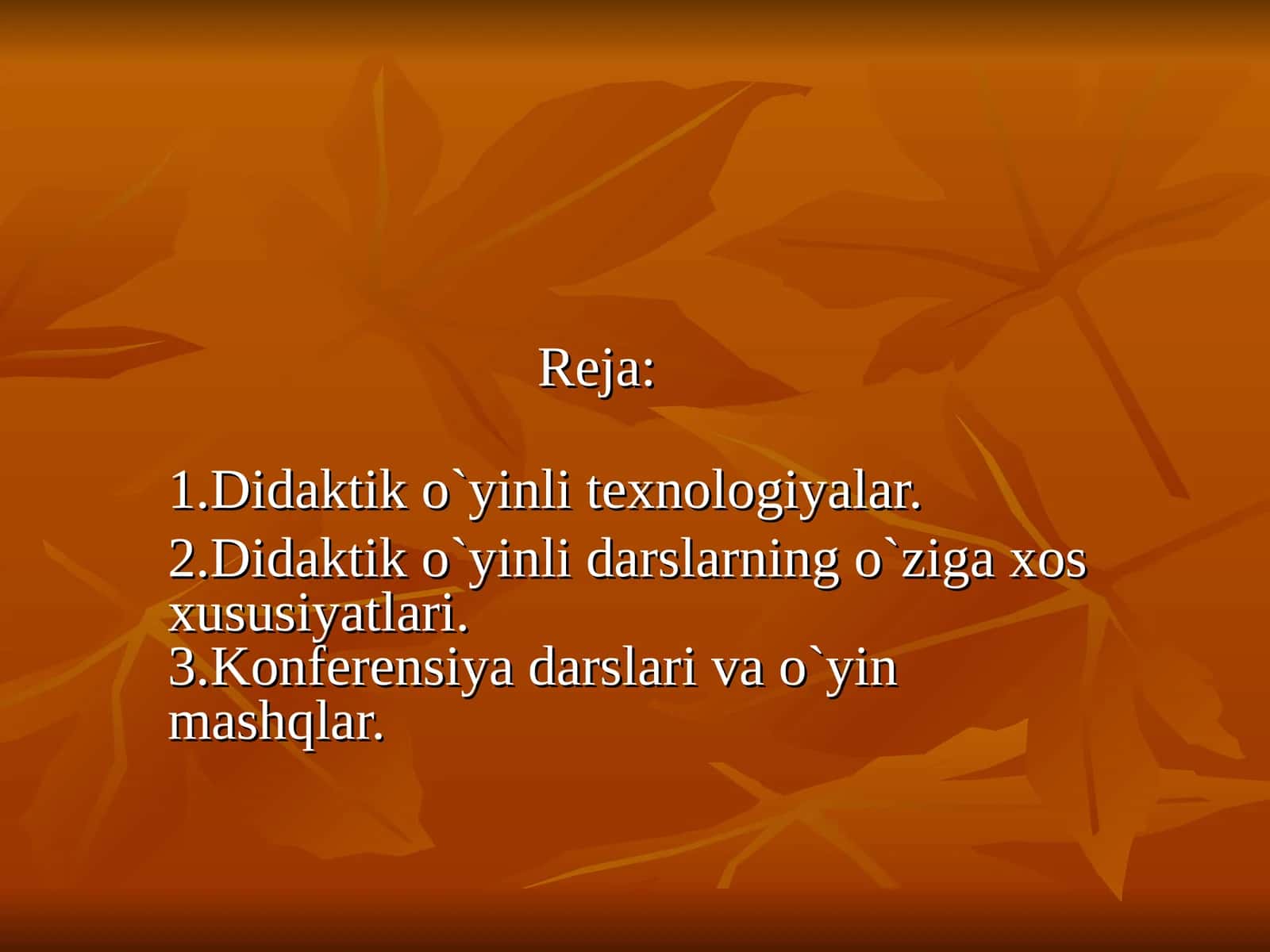 Didaktik o`yinli texnologiyalar 1