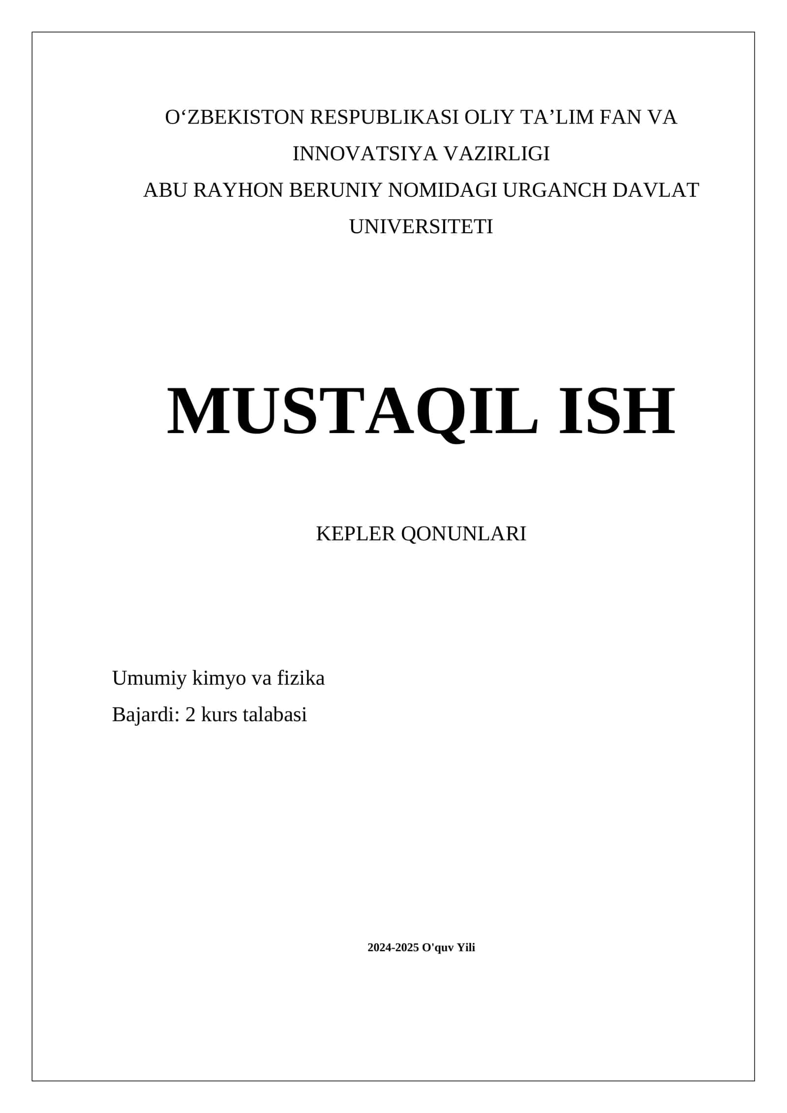 Kepler Qonunlari 1