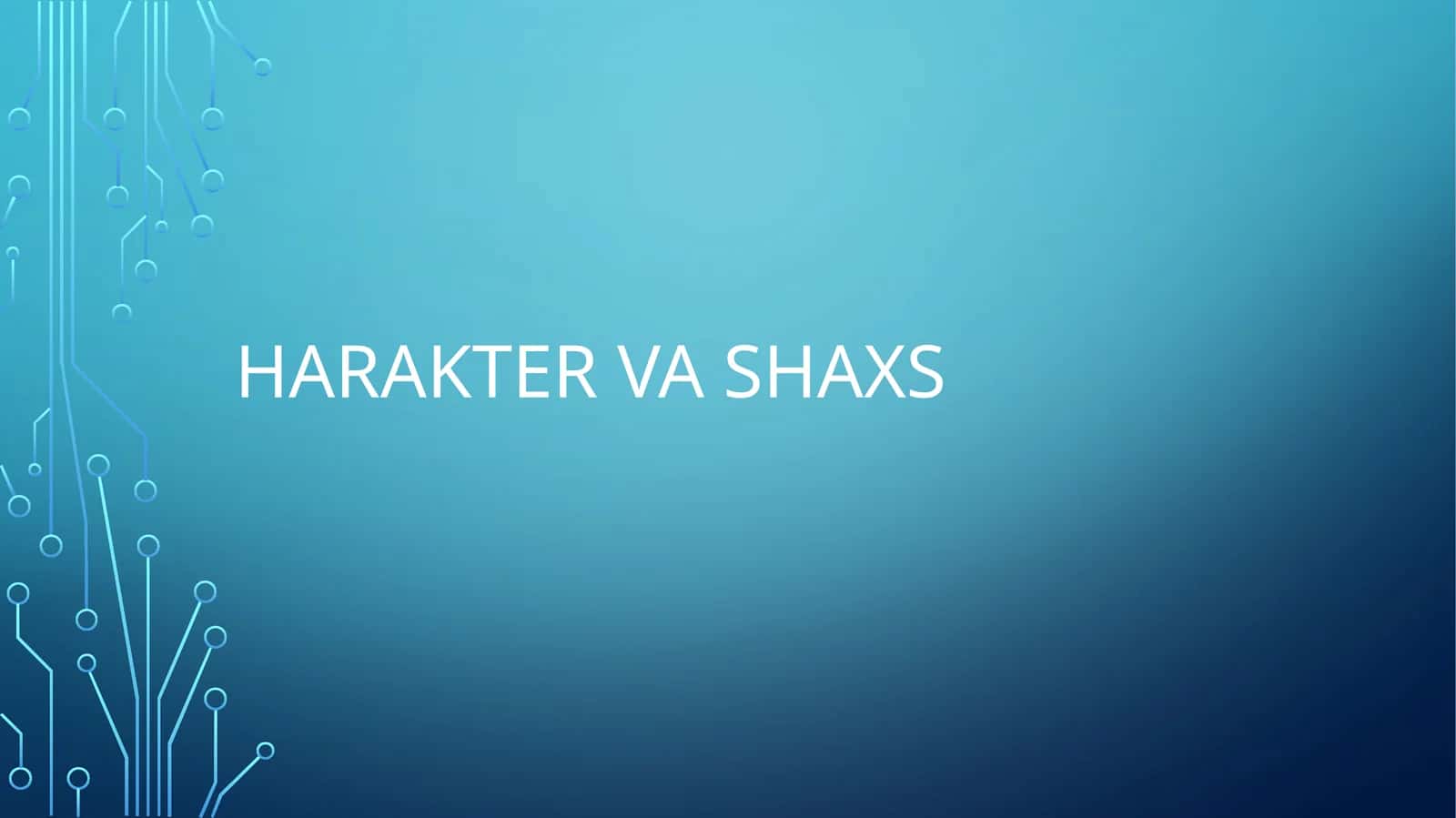 Harakter va shaxs 1