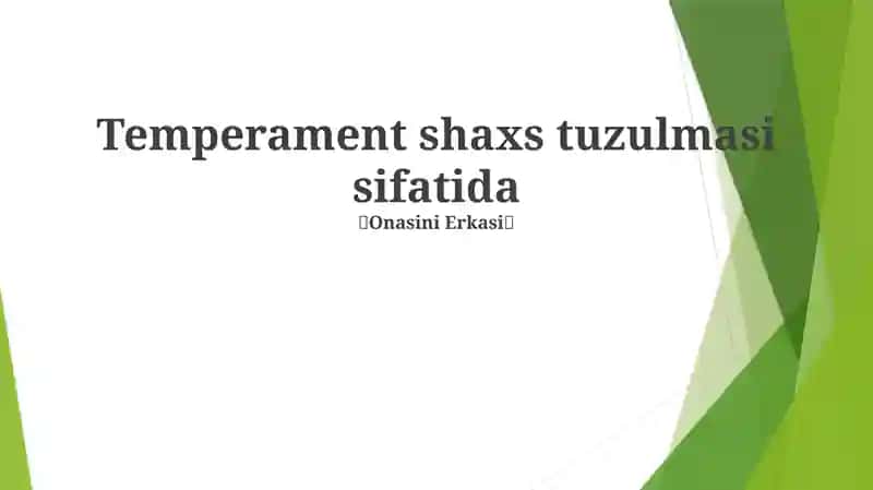 Temperament va shaxsiyat