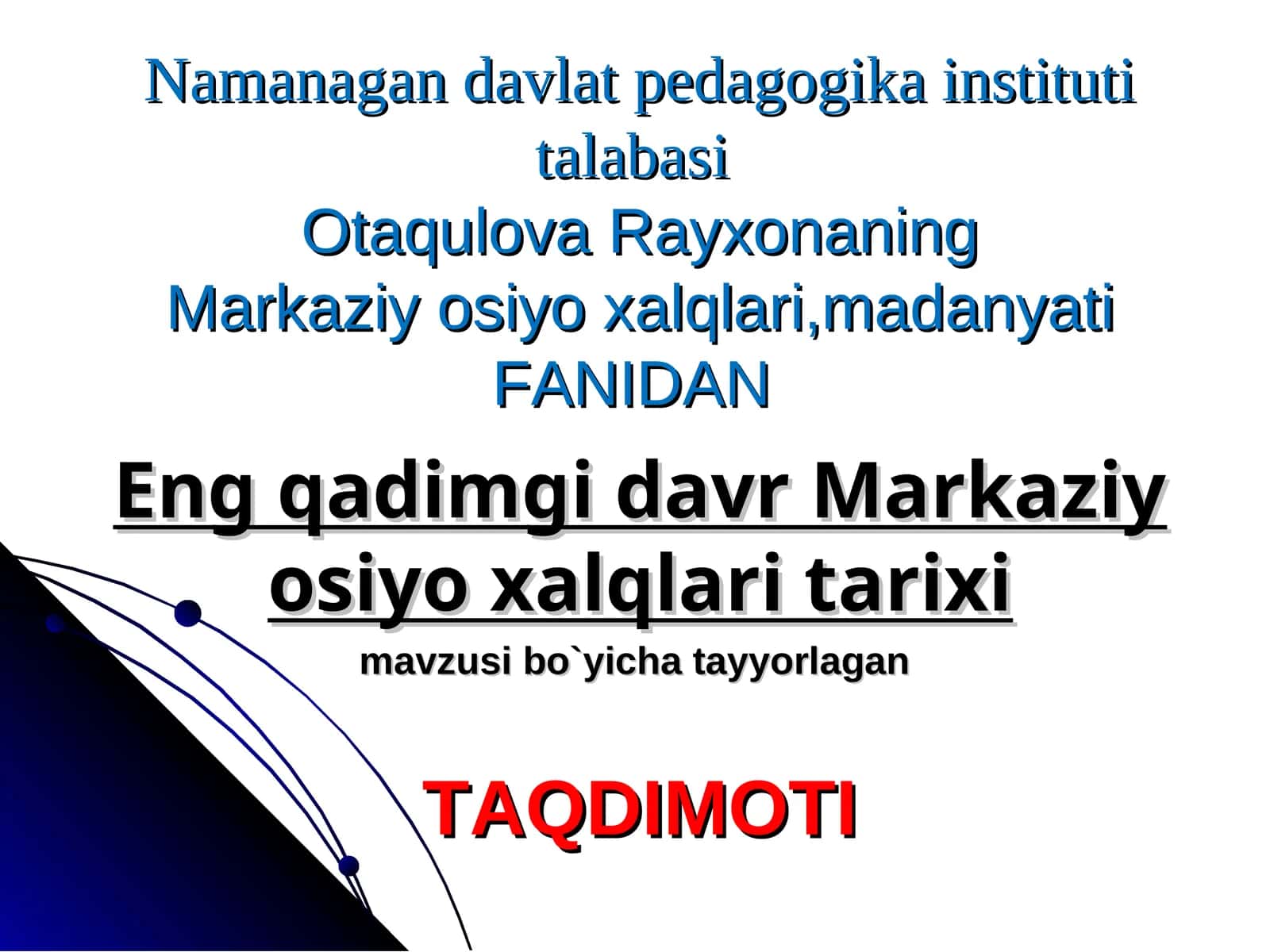 Eng qadimgi davr Markaziy osiyo xalqlari tarixi 1