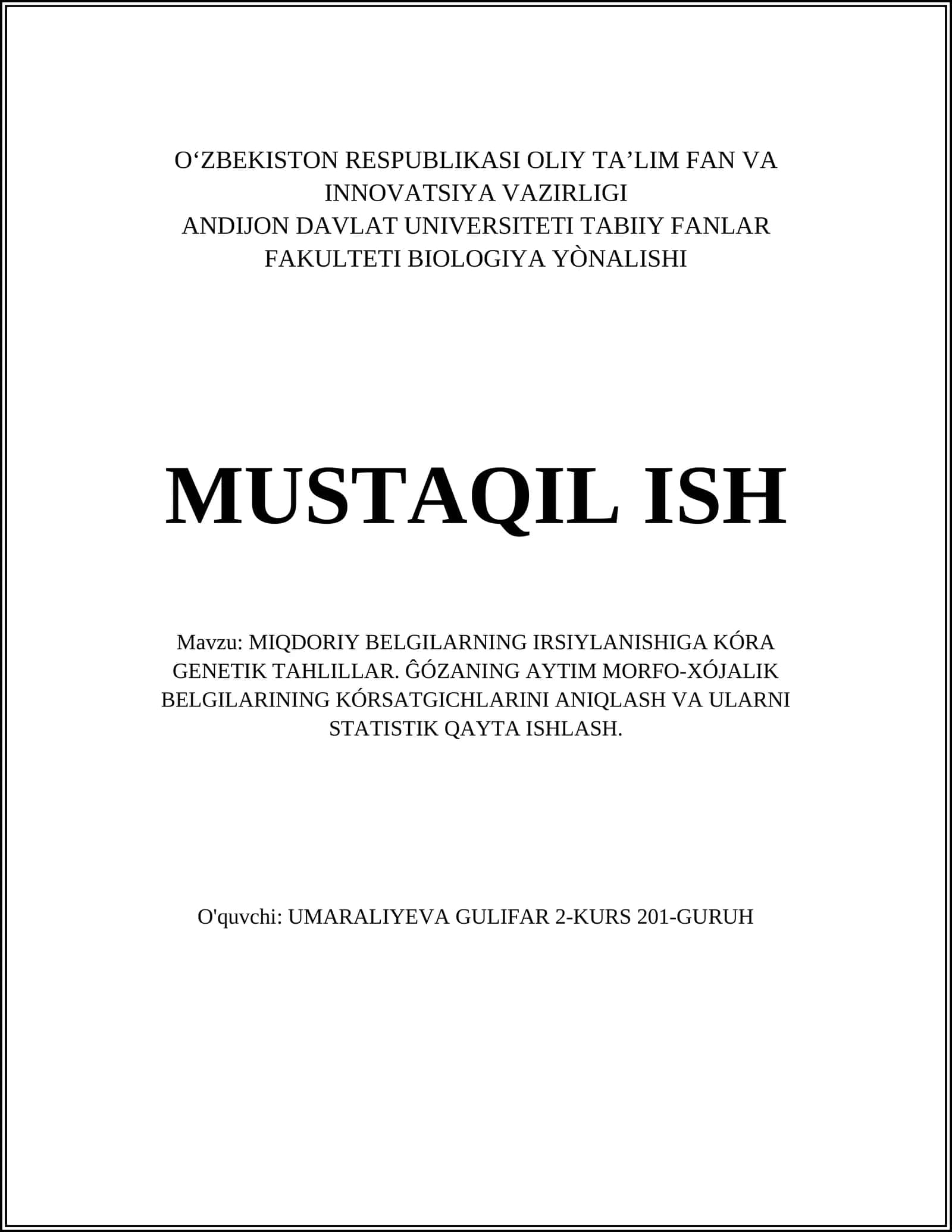 MIQDORIY BELGILARNING IRSIYLANISHI 1