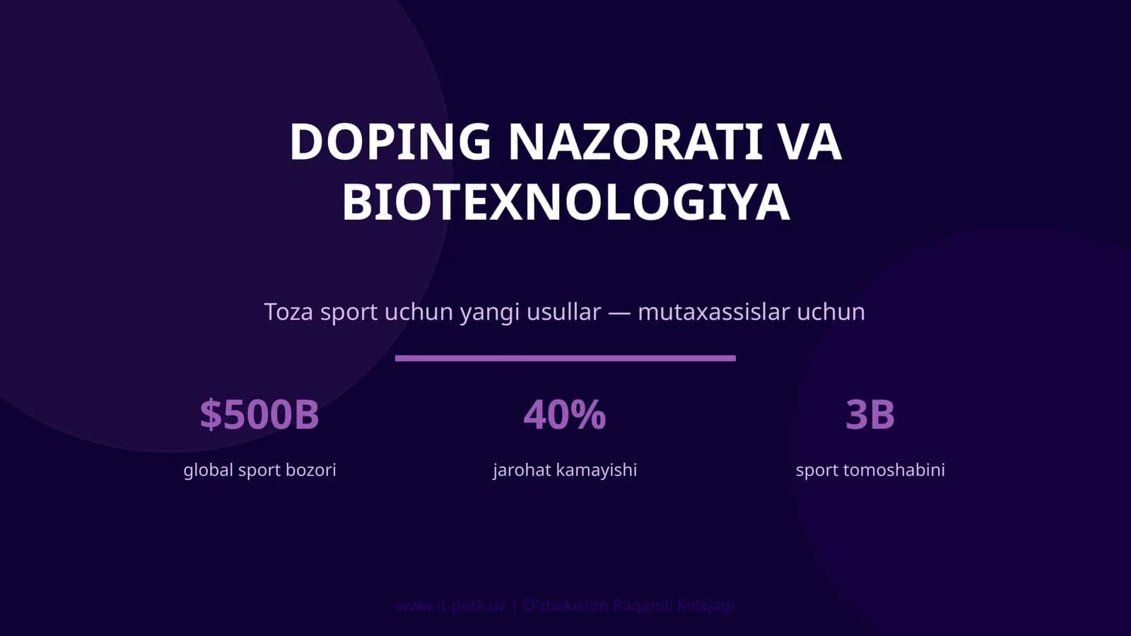 DOPING NAZORATI VA BIOTEXNOLOGIYA 1