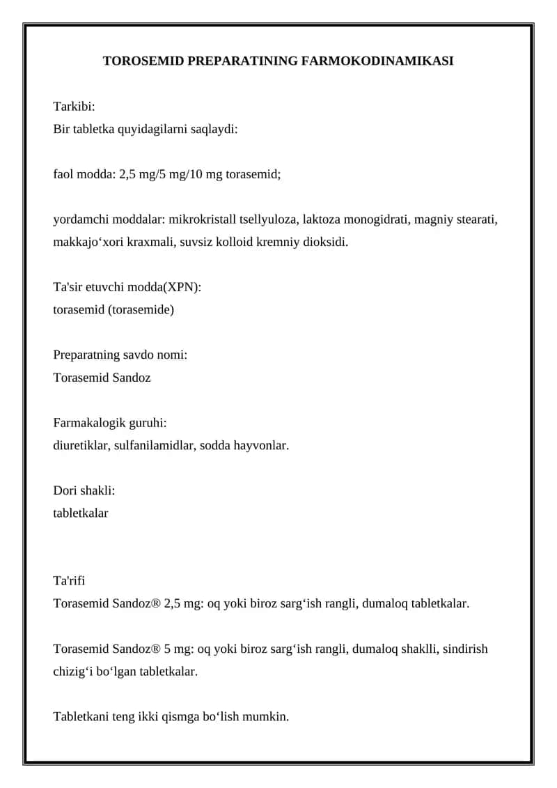 Torasemid Sandoz 1