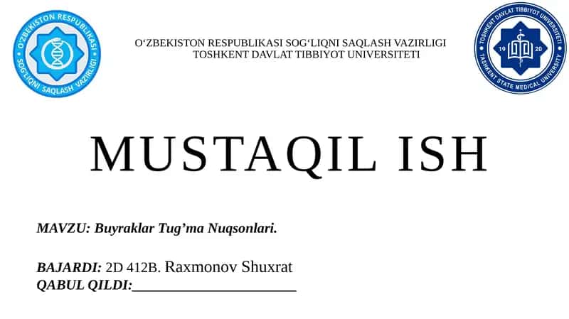 Buyraklar Tug’ma Nuqsonlari 1