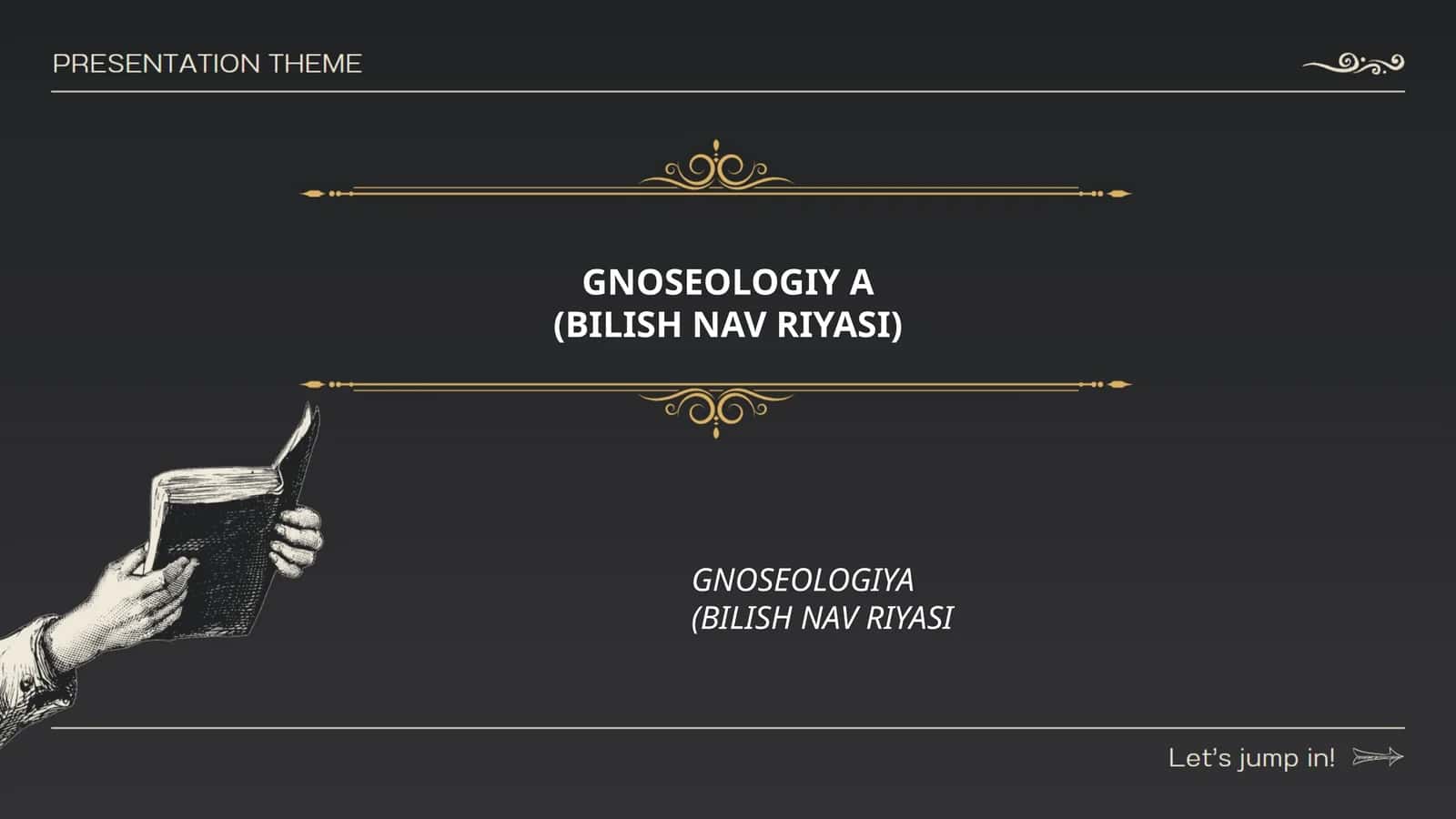 GNOSEOLOGIY A(BILISH NAV RIYASI) 1