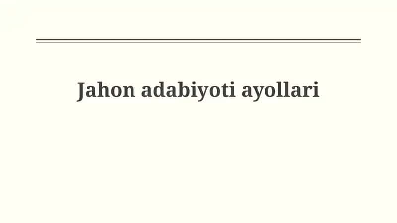 Jahonadabiyotiayollari 1
