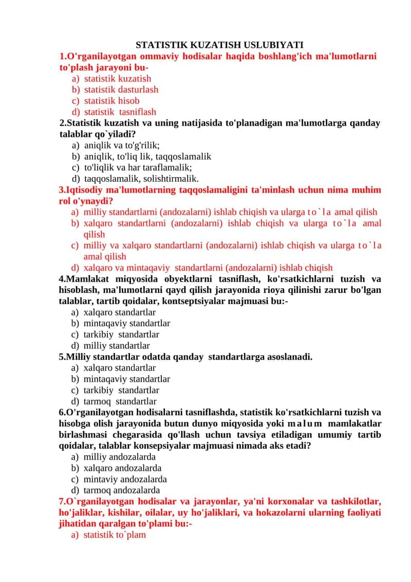 STATISTIK KUZATISH USLUBIYATI 1