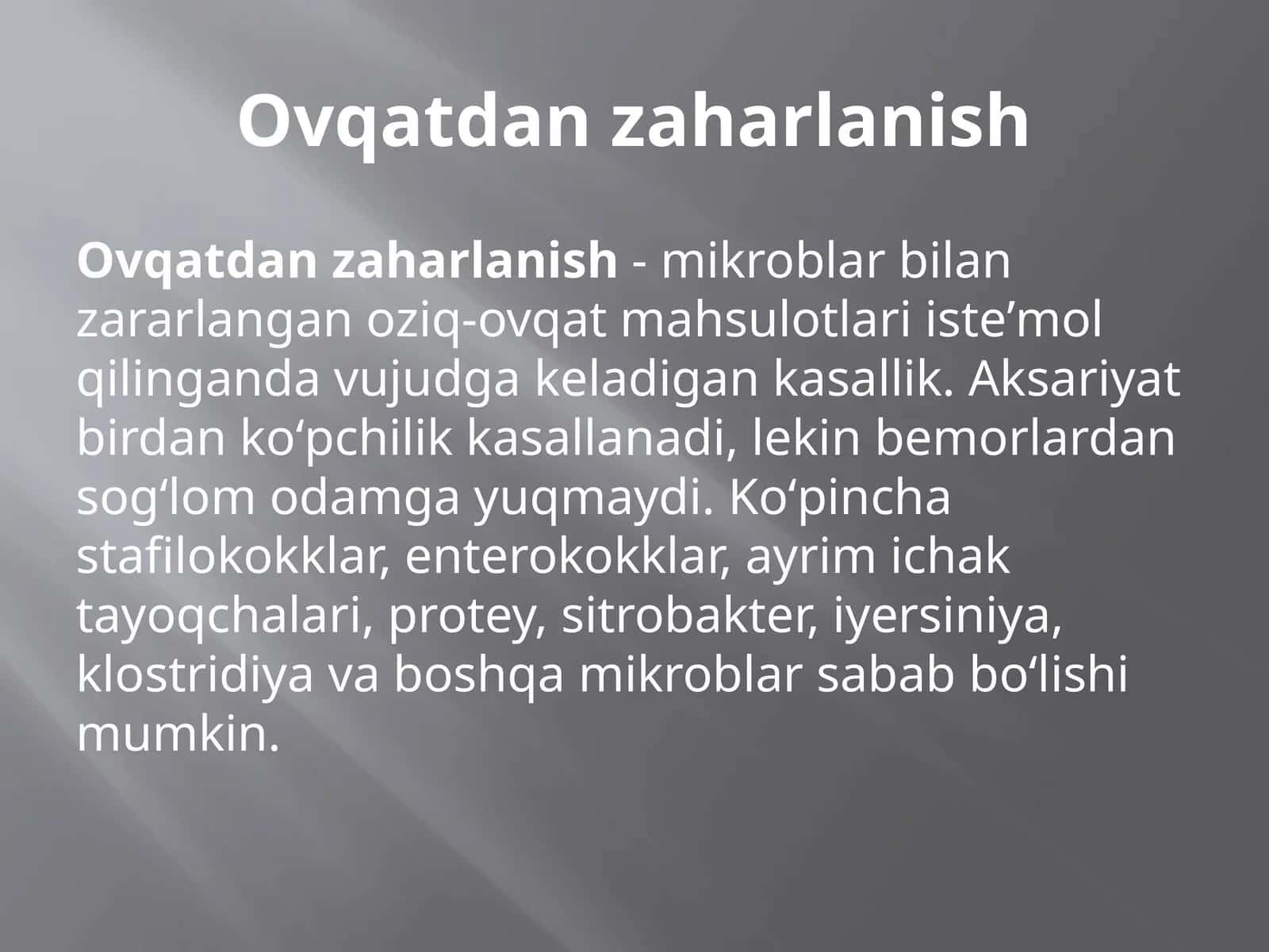 Ovqatdanzaharlanish 1