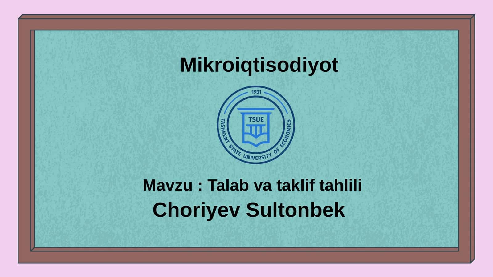 Talab va taklif tahlili 1