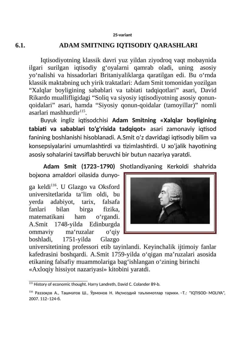 ADAM SMITNING IQTISODIY QARASHLARI 1