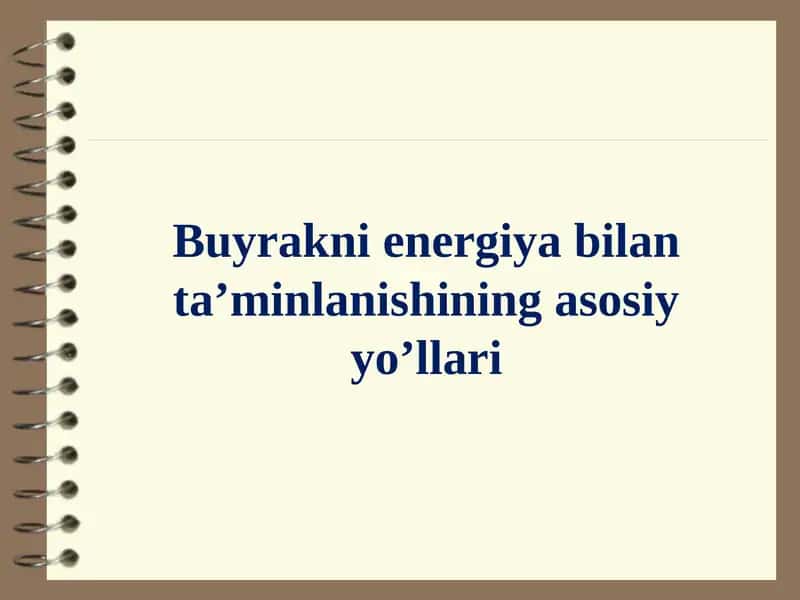 Buyrakni energiya bilan taʼminlanishi 1