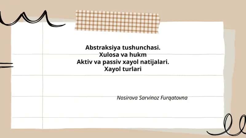 Abstraksiya tushunchasi 1