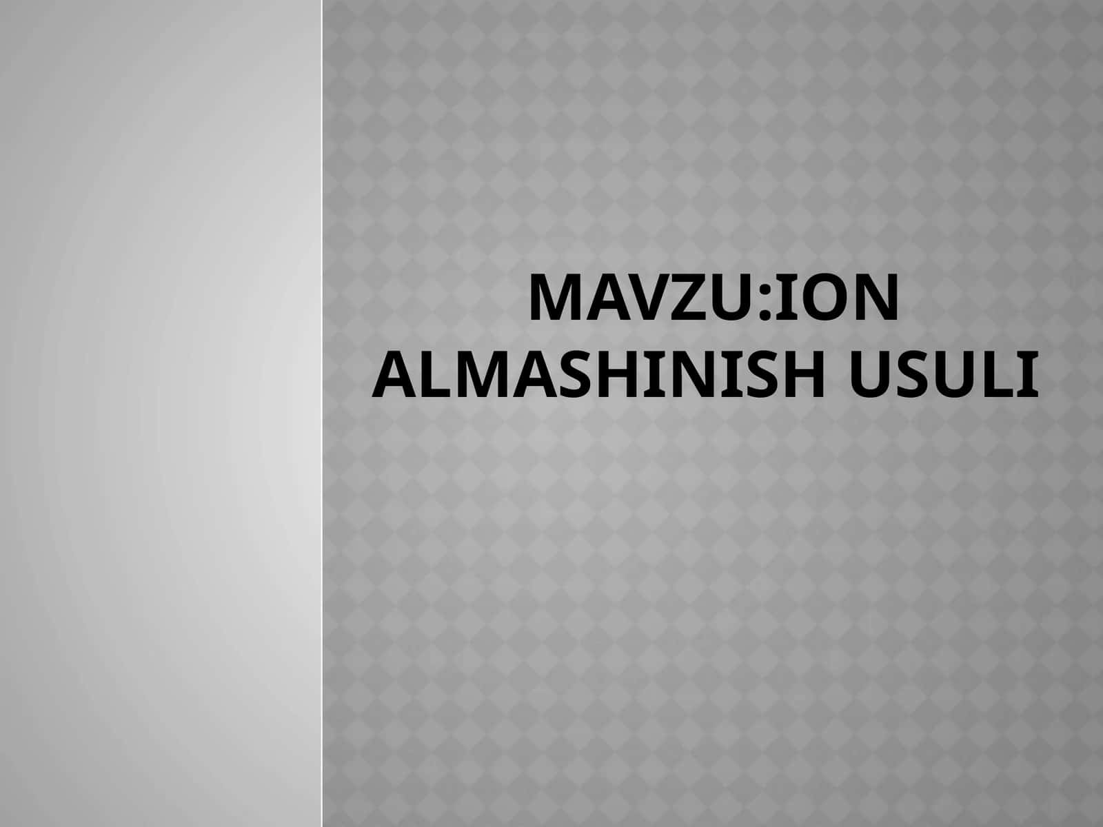 Ion almashinish usuli 1