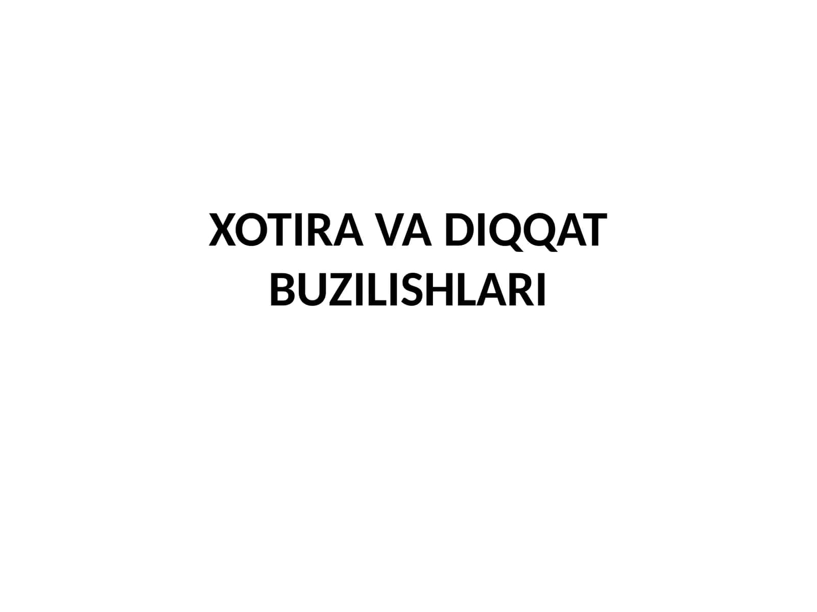 Xotira va Diqqat Buzilishlari 1