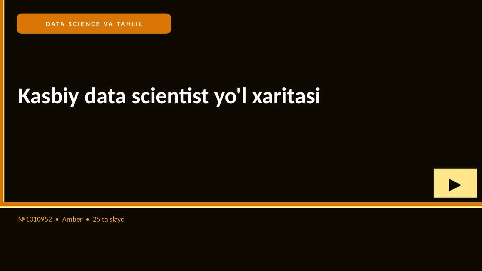 Kasbiy data scientist yo'l xaritasi 1