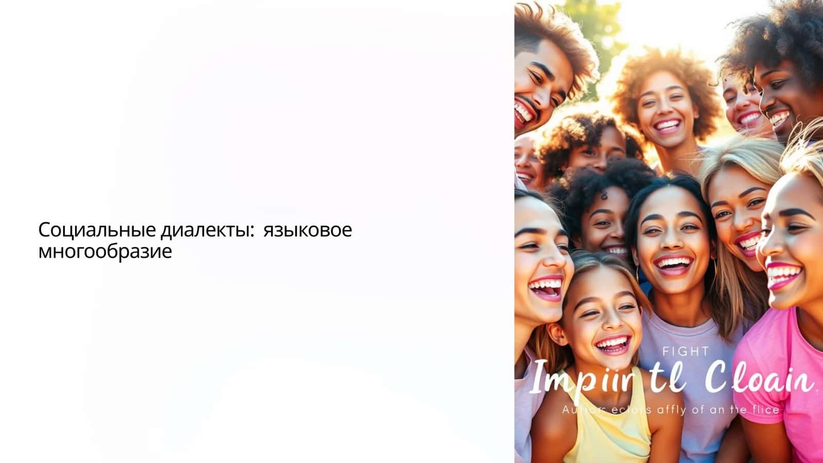 Социальные диалекты  языковое многообразие 1