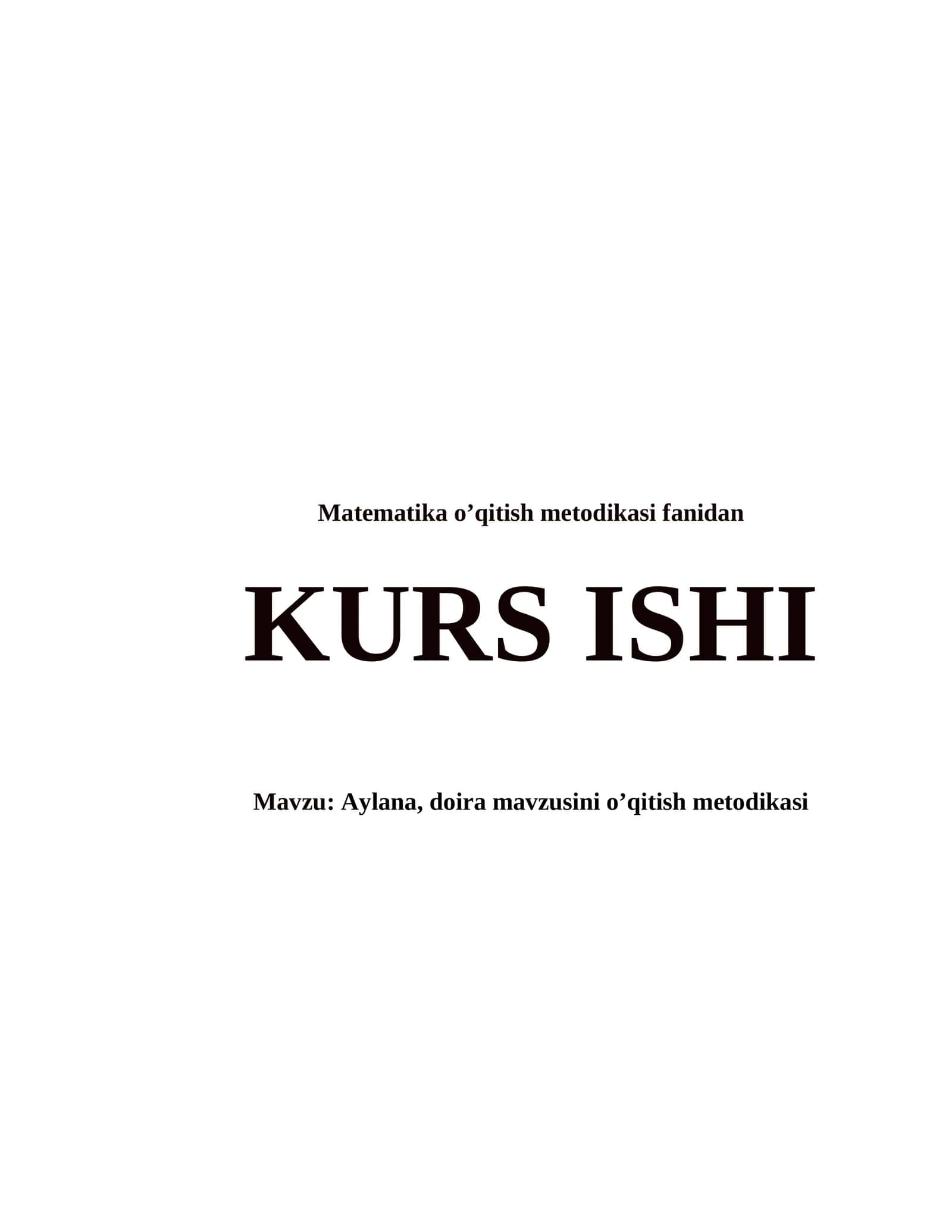 Aylana, doira mavzusini o’qitish metodikasi 1