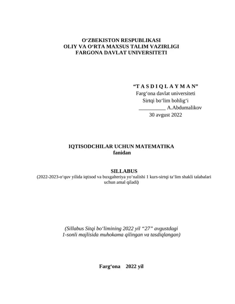 Iqtisodchilar uchun matematika 1