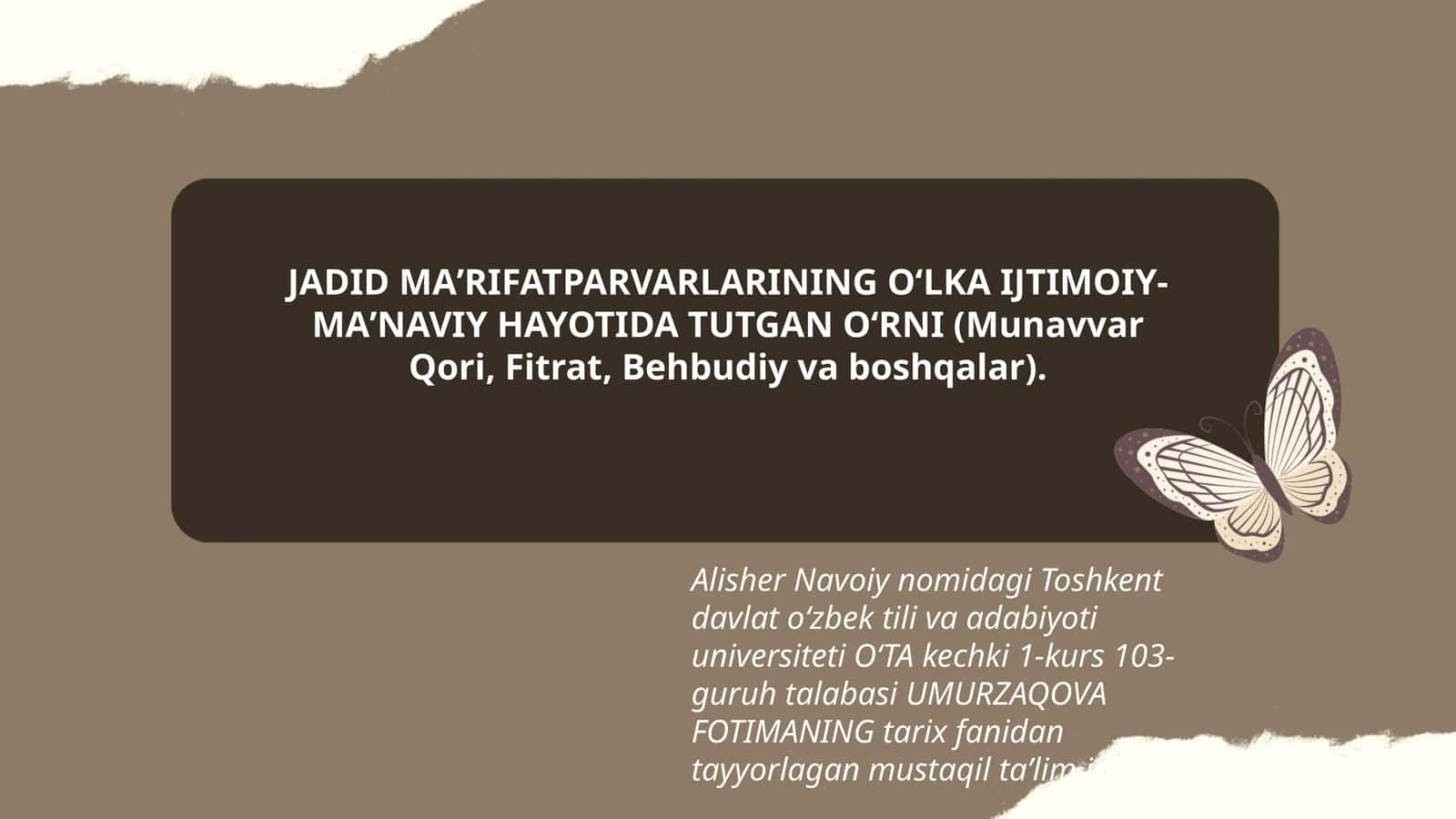 UMURZAQOVA FOTIMANING TARIXI 1