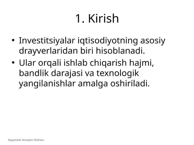 Investitsiyalar