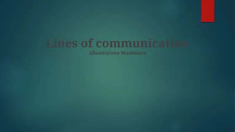Lines of communication 1