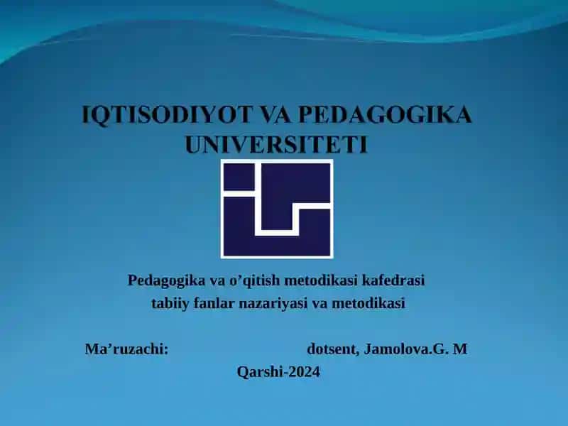 Tabiiy fanlar nazariyasi va metodikasi