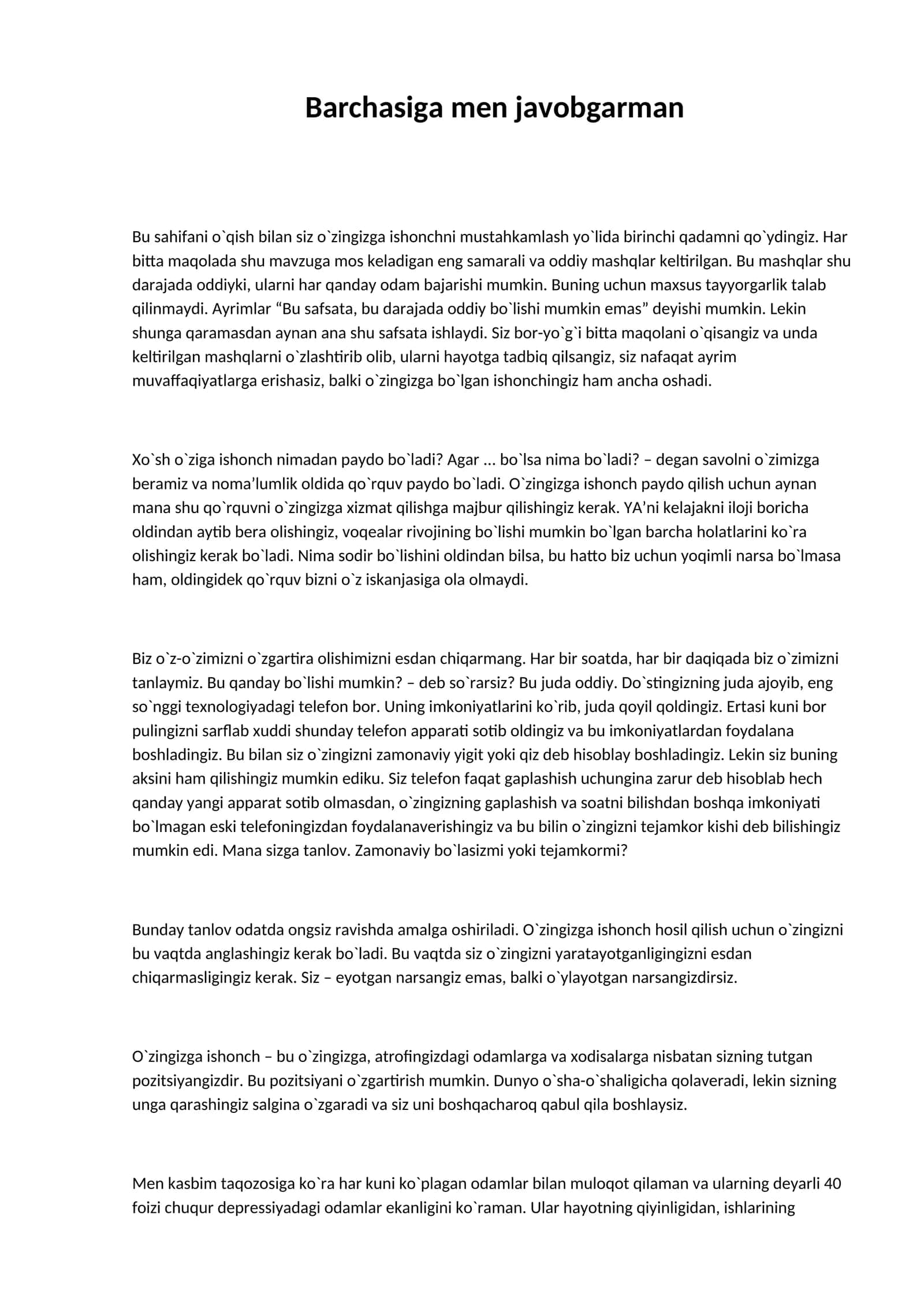 Barchasiga men javobgarman 1