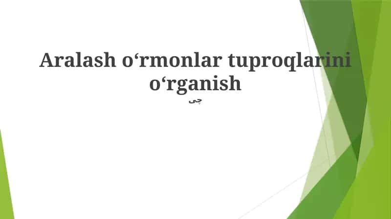 Aralash o'rmon tuproqlarining fizik xossalari 1
