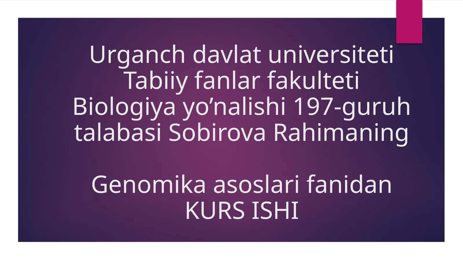 Genomika asoslari 1