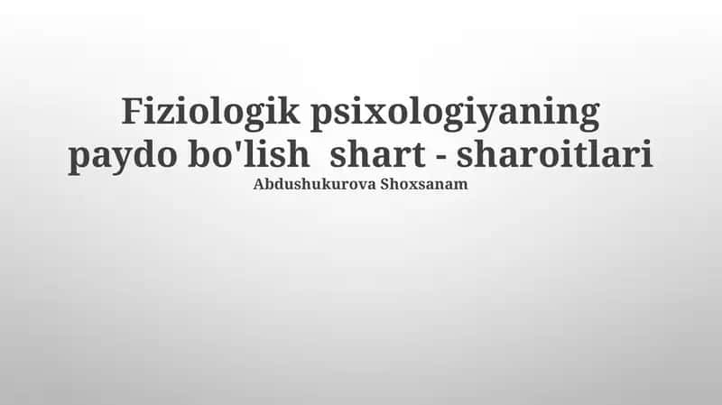 Fiziologik Psixologiya 1