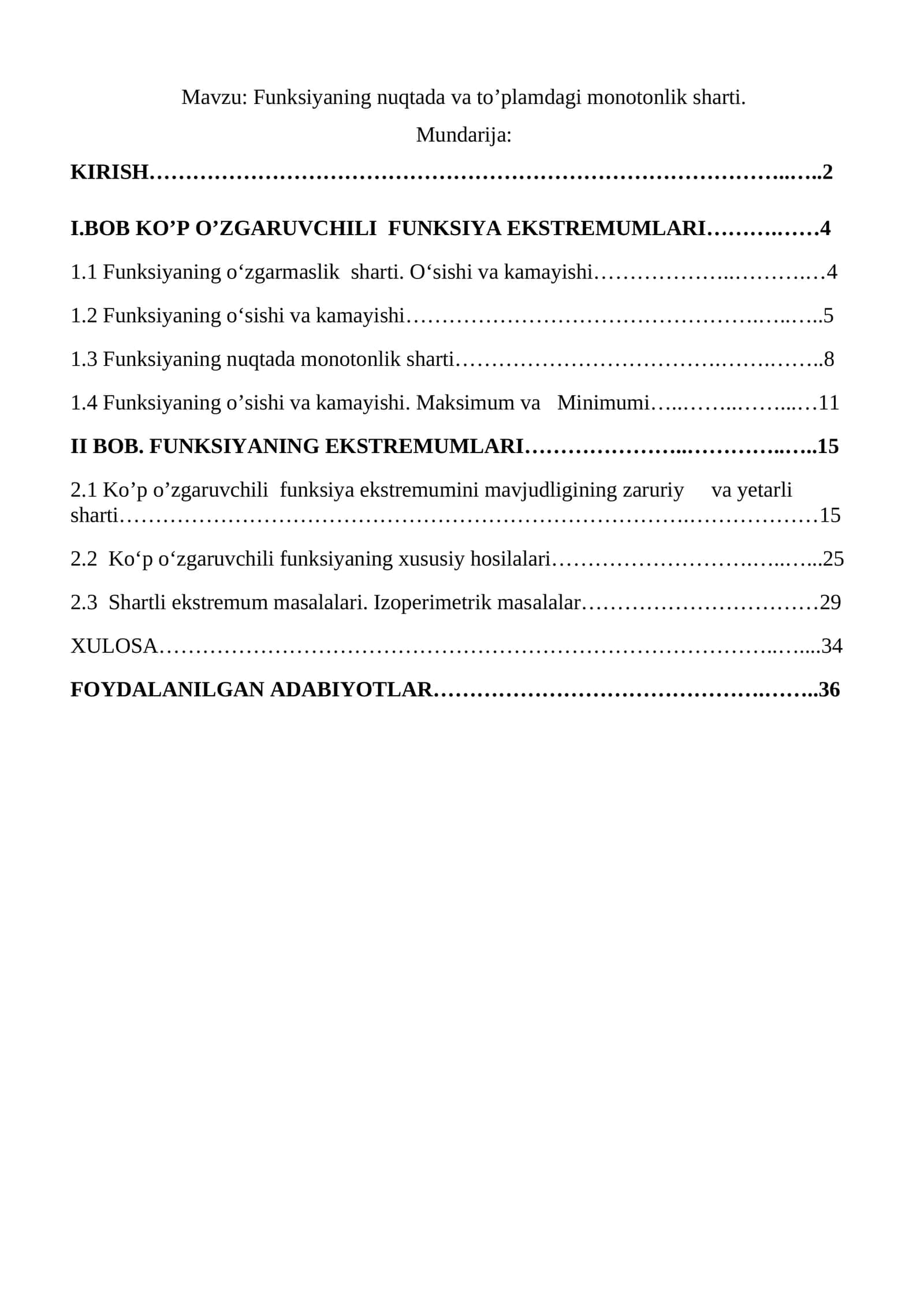 Funksiyaning nuqtada va to’plamdagi monotonlik sharti 1
