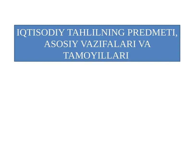 Iqtisodiy tahlil 1
