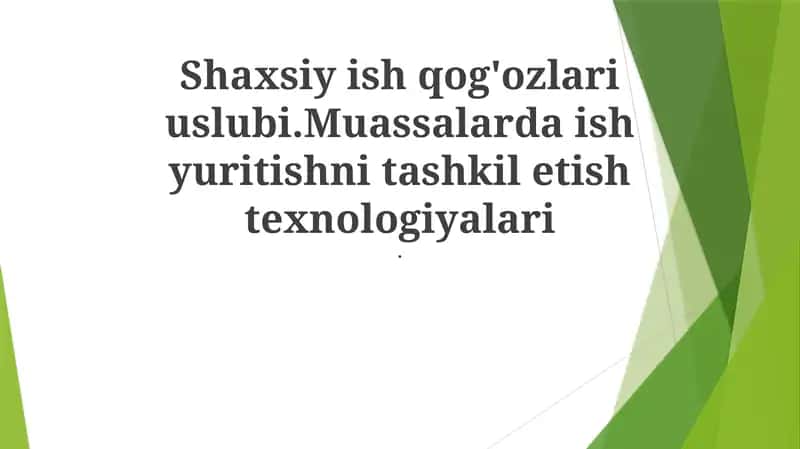 Shaxsiy Ish Qog'ozlari Uslubi 1