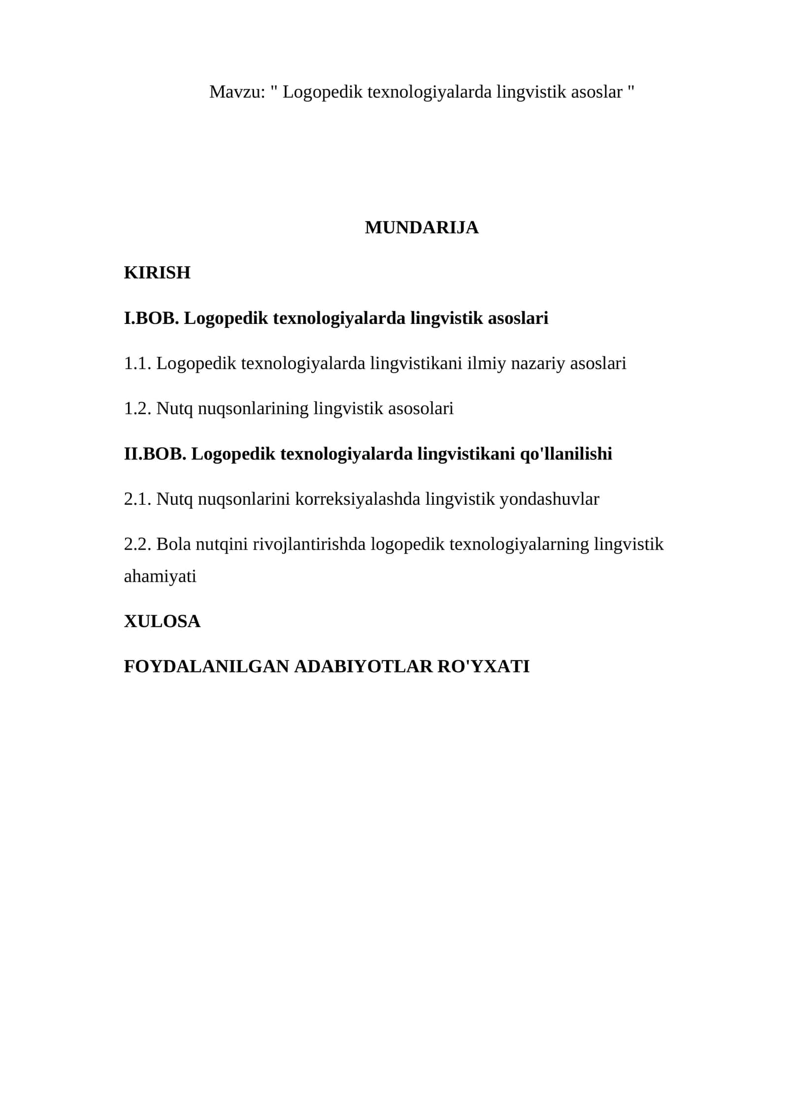 "Logopedik texnologiyalarda lingvistik asoslar" 1
