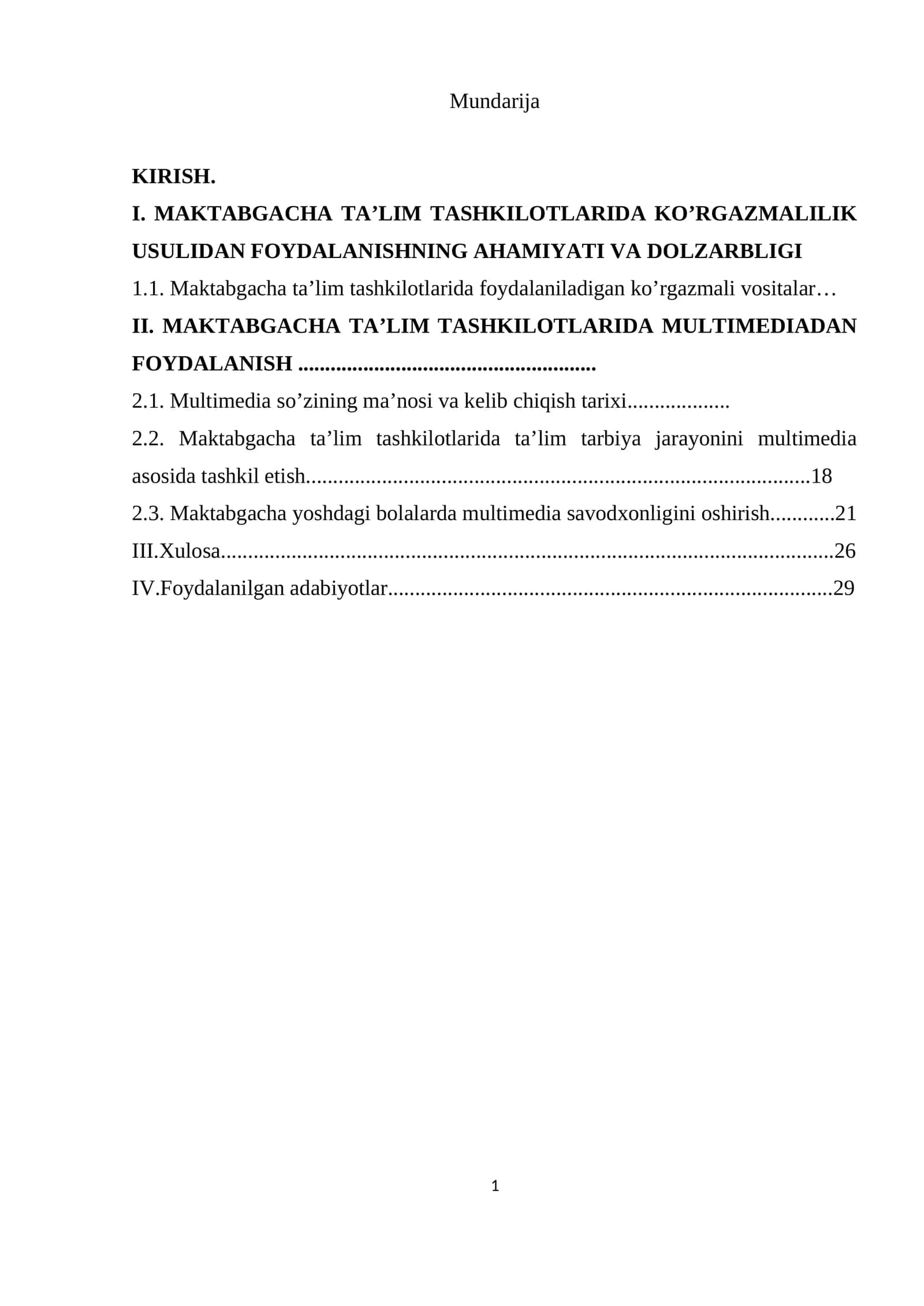 MAKTABGACHA TA'LIM TASHKILOTLARIDA MULTIMEDIADAN FOYDALANISH 1