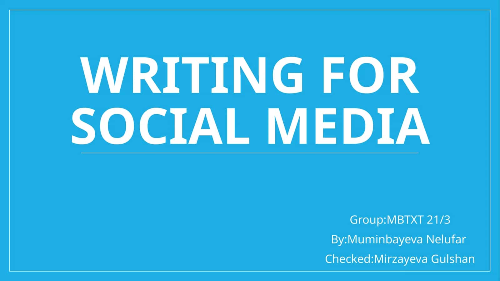 Writing for social media 1
