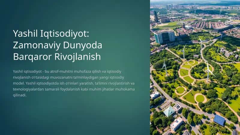 Yashil Iqtisodiyot 1