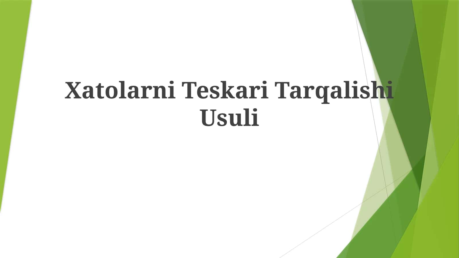 Xatolarni Teskari Tarqalishi Usuli 1