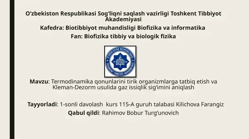 Termodinamika qonunlari 1