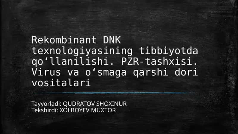 Virus va o‘smaga qarshi dorilar 1